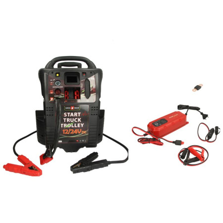 &quot;Roboti de pornire &quot;&quot;BOOSTER&quot;&quot; Dispozitiv de pornire BOOSTER model: P2 tensiune: 12/24V cCA: 2400/1200A curent de pornire maxim: 5400/2700A greutate: 325 kg Aparatul contine baterie&quot; LEMANIA ENERGY 0XL