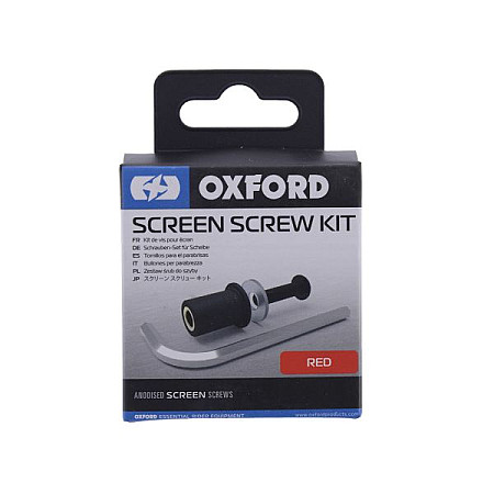 Surub Windshield fitting bolt Screen Screw anodized OXFORD colour red clockwise thread 8 pcs OXFORD OX567