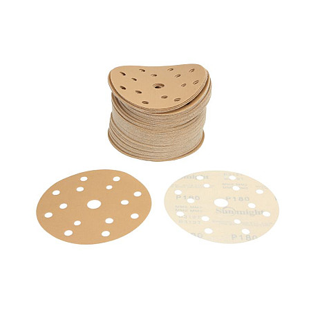 Abrazivi GOLD Hartie abraziva: disc scai numar gauri: 15 gradatie: P180 diametru:150mm culoare: bej ambalaje 100 buc SUNMIGHT SUN44310