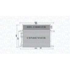 Condensator, climatizare A/C condenser JEEP GRAND CHEROKEE II 4.0/4.7 04.99-09.05 MAGNETI MARELLI 350203967000