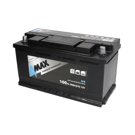 Acumulator Pornire Acumulator 4MAX 12V 100Ah/900A START&amp;STOP EFB R+ borna standard 353x175x190 B13 - flansa de montare 10.5 mm efb/pornire 4MAX BAT100/900R/EFB/4MAX