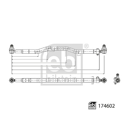 Bara directie Cross rod L-1818mm RVI MAGNUM PREMIUM 2 VOLVO FE 10.04- FEBI FE174602