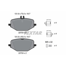 Set placute frana,frana disc Brake pads set rear with brake caliper guide bolts with extras  MERCEDES G W463 GLE C167 GLE V167 GLS X167 2.0D-4.0H 01.18- TEXTAR 2272303