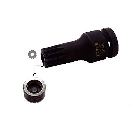 Tubulare si accesorii Adaptor special 1/2 do korkow spustowych skrzyn biegow m.in. Audi VW Porsche dimensiune M16H trzpieniowa TOPTUL JDBC1616
