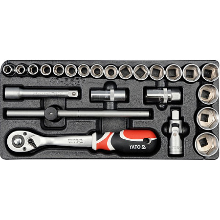 Trusa Chei Tubulare +Clichet +Adaptor 24Piese, 10-32Mm YATO YT-5537