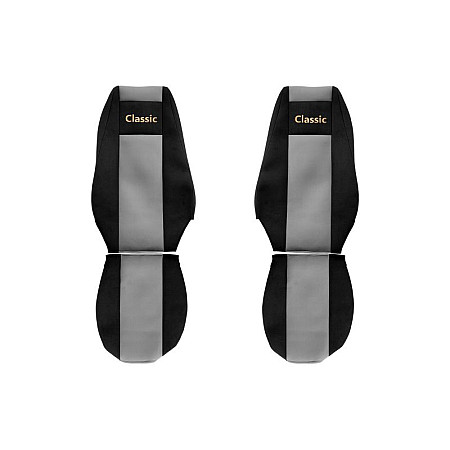 Husa scaun Huse pentru scaune Classic gri material velours serie CLASSIC centura de siguranta a pasagerului asamblata in scaun centura de siguranta a soferului asamblata in scaun scaune cu tetiere integrat F-CORE F-CORE PS20 GRAY