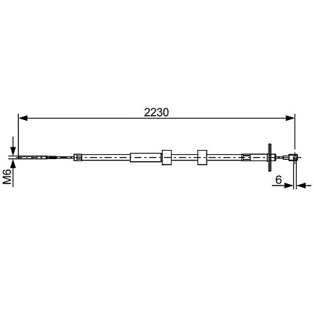 Cablu, frana de parcare Cablu frana de mana Spate Dreapta/Stanga 2230mm MERCEDES G W461 G W463 2.5D-6.0 02.90- BOSCH 1 987 482 500