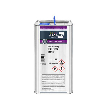 Vopsele Vopsea 5 l HS transparent pt caroserie compusi organici volatili: 420 proportii: 2:1 tip de pulverizare: pistol PROFIRS PROFESSIONAL 0RS215P-5L