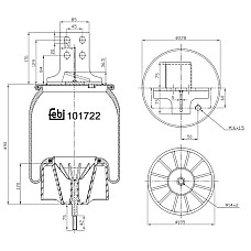 Burduf, suspensie pneumatica Supa de suspensie pneumatica spate R Spate Stanga IVECO EUROSTAR EUROTECH MP EUROTECH MT S-WAY 01.92- FEBI BILSTEIN 101722
