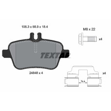 Set placute de frana Spate MERCEDES A W176 B SPORTS TOURER W246 W242 CLA C117 GLA X156 SLK R172 1.5D-3.5 02.11- TEXTAR 2484801