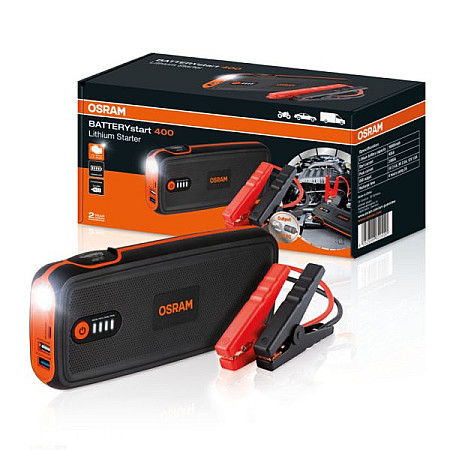 &quot;Roboti de pornire &quot;&quot;BOOSTER&quot;&quot; Dispozitiv de pornire BOOSTER model: OBSL400 tip: LiCoO2 tensiune: 12V cCA: 400A curent de pornire maxim: 800A cu iluminarea zonei din spatele mainii&quot; OSRAM OSR OBSL400