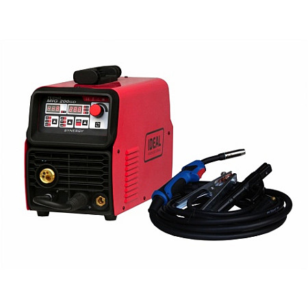 Sudor semi-automat MIG / MAG invertor sudor semi-automat mig / mag putere de sudura minima: 25A curent maxim de sudura: 200A putere nominala: 77kW alimentare electrica: 230V metoda de sudare: FLUX / FRaNARE / MIG-MAG / MMA IDEAL TMIG200GD