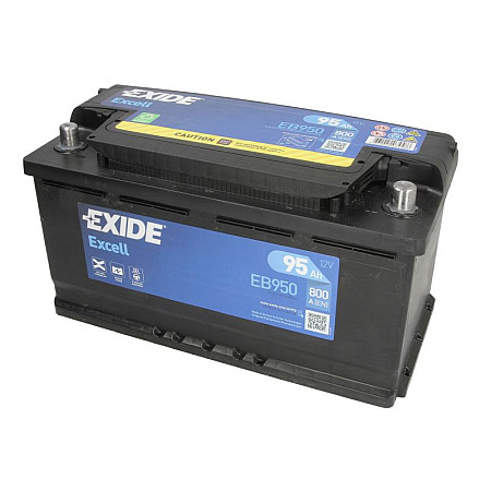 Acumulator Pornire Acumulator EXIDE 12V 95Ah/800A EXCELL R+ borna standard 352x175x190 B13 - flansa de montare 10.5 mm pornire EXIDE EB9500