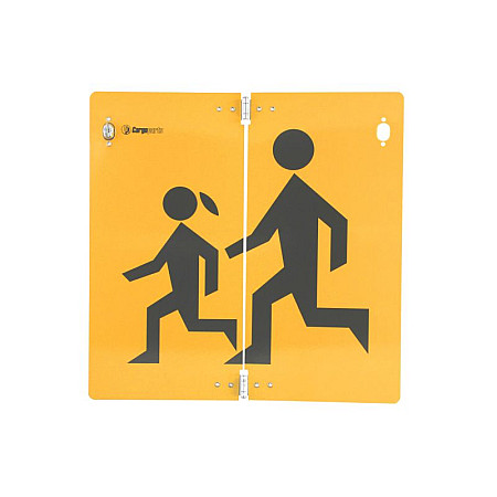 &quot;Semn de avertizare Warning/information board&quot;&quot;Caution Children&quot;&quot; plate rear folded with reflector&quot; CARGOPARTS CARGO-T101