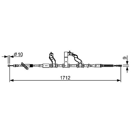 Cablu, frana de parcare Cablu frana de mana Spate Stanga 1712mm HYUNDAI TUCSON 2.0/2.0D 08.04- BOSCH 1 987 482 529