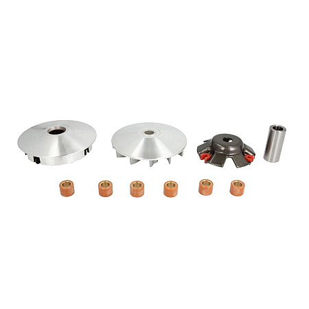 Variator ambreaj Wariator Gy6 125 Racing Sr. Kola Pasowego 115Mm Tuleja 15X24X51Mm Rolki 18X14Mm- Waga 10 Gram Przeciwtalerz Z Wieloklinem Sr. 15Mm 19 Zebow INPARTS IP000027