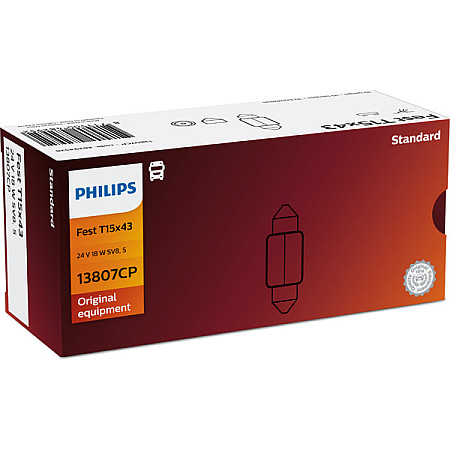 Bec, iluminare numar circulatie Bec cutie 10buc. 24V 18W SV85 PHILIPS PHI 13807/10