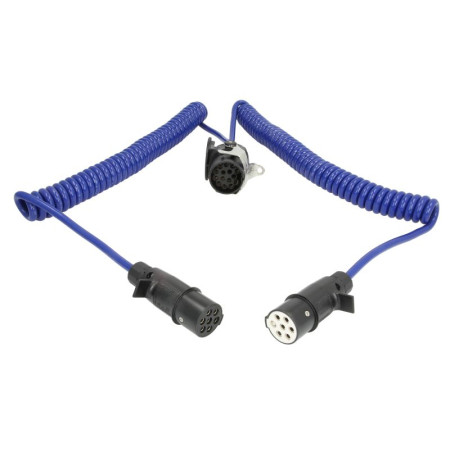 &quot;Cablu conectare, ABS Sirma electrica spiralata lungime de lucru 35m 1x15+6x1 adaptor de soclu cu convertoare &quot;&quot;N&quot;&quot; si &quot;&quot;S&quot;&quot; 15/7/7 24 V 12 pini activi dopuri de plastic&