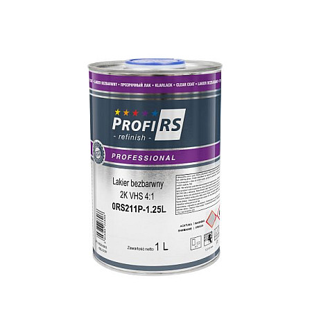 Vopsele Vopsea ProfiRS Professional 125 l incolor VHS transparent pt caroserie proportii: 4:1 set cu intaritor tip de pulverizare: pistol PROFIRS PROFESSIONAL 0RS211P-1.25L