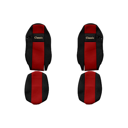 Husa scaun Huse pentru scaune Classic rosu material velours serie CLASSIC centura de siguranta a pasagerului asamblata in scaun centura de siguranta a soferului asamblata in scaun scaune cu tetiere integra F-CORE F-CORE PS28 RED