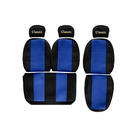 Husa scaun Huse pentru scaune Classic albastru material velours serie CLASSIC 1+2 centura de siguranta a pasagerului asamblata in scaun centura de siguranta a soferului asamblata in scaun tetiere reglemen F-CORE F-CORE PS03 BLUE