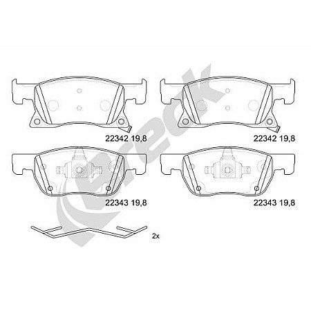 &quot;Set placute de frana Fata Roti 15&quot;&quot; OPEL ASTRA K 1.0-1.6D 06.15-&quot; BRECK 22342 00 701 00