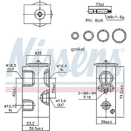 Supapa expansiune. clima Air conditioning valve IVECO DAILY IV DAILY V DAILY VI ABARTH 500 - 595 - 695 500C - 595C - 695C IVECO DAILY CITYS (IS56CC2BA), Autobuz, 06.2014 - 10.2016 Nissens 999342
