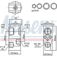 Supapa expansiune. clima Air conditioning valve AUDI A3 TT SEAT ATECA SKODA KAROQ OCTAVIA III SUPERB III VW GOLF ALLTRACK VW GOLF ALLTRACK VII (BA5, BV5), Turism, 12.2014 - Nissens 999315