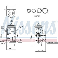 Supapa expansiune. clima Air conditioning valve VW CALIFORNIA T5 CAMPER CALIFORNIA T6 CAMPER MULTIVAN T5 MULTIVAN T6 SHARA VW SHARAN (7M8, 7M9, 7M6), Dubita, 05.1995 - 03.2010 Nissens 999317