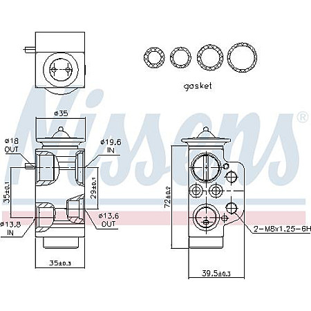 Supapa expansiune. clima Air conditioning valve VW CALIFORNIA T5 CAMPER CALIFORNIA T6 CAMPER MULTIVAN T5 MULTIVAN T6 SHARA VW SHARAN (7M8, 7M9, 7M6), Dubita, 05.1995 - 03.2010 Nissens 999317