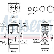 Supapa expansiune. clima Air conditioning valve CITROEN AX BERLINGO BERLINGO-MINIVAN EVASION JUMPY I XM ZX FIAT SCUDO ULYS VAUXHALL ASTRA Mk III (T92), Sabrioleta, 09.1991 - 03.2001 Nissens 999322