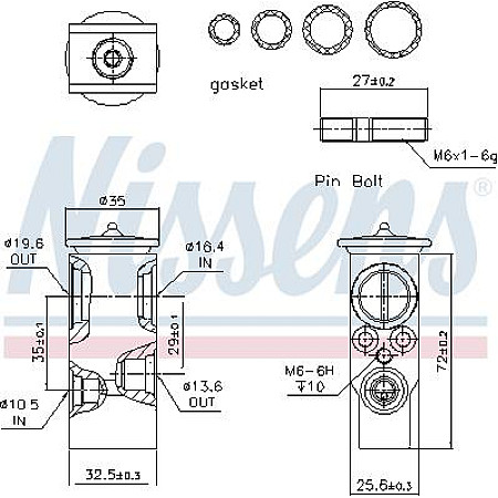 Supapa expansiune. clima Air conditioning valve MERCEDES 124 A124 124 C124 124 W124 124 T-MODEL S124 190 W201 G W461 G W46 CITROEN ZX Break (N2), Turism, 10.1993 - 07.1999 Nissens 999297