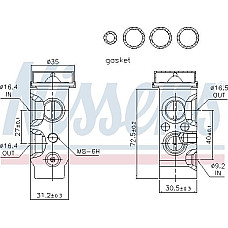 Supapa expansiune. clima Air conditioning valve HYUNDAI TUCSON TUCSON-SUV KIA SPORTAGE II 2.0-2.7 06.04- KIA SPORTAGE (JE_, KM_), Crossover, 09.2004 - Nissens 999261