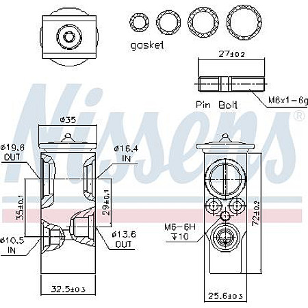 Supapa expansiune. clima Air conditioning valve MERCEDES A W168 C W202 C T-MODEL S202 CLK A208 CLK C208 E VF210 E W210 E T MERCEDES-BENZ G-CLASS (W461), Crossover, 09.1989 - Nissens 999238