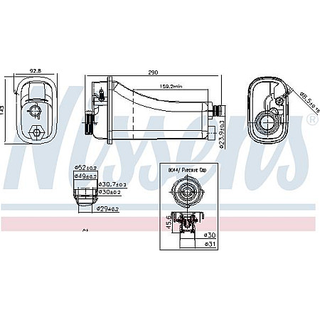 Vas de expansiune. racire Vas expansiune with plug with level sensor fits. BMW 3 E46 5 E39 7 E38 X3 E83 X5 E53 08.95-08. BMW 3 Compact IV (E46), Hatchback, 03.2001 - 02.2005 Nissens 996155
