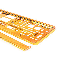 Suport numar inmatriculare din plastic, calitate Premium, culoare ORANGE