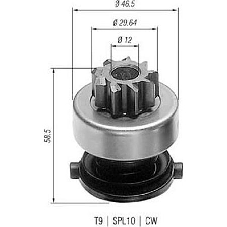 Pinion electromotor Roata de pornire a rotii libere BMW 1502-2002 E10 2500-3.3 E3 3 E21 3 E30 3 E36 5 E12 5 E28 5 Magneti Marelli 940113020136