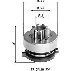 Pinion electromotor Roata de pornire a rotii libere RENAULT CLIO I CLIO II KANGOO KANGOO EXPRESS TWINGO I 1.2 01. Magneti Marelli 940113020389