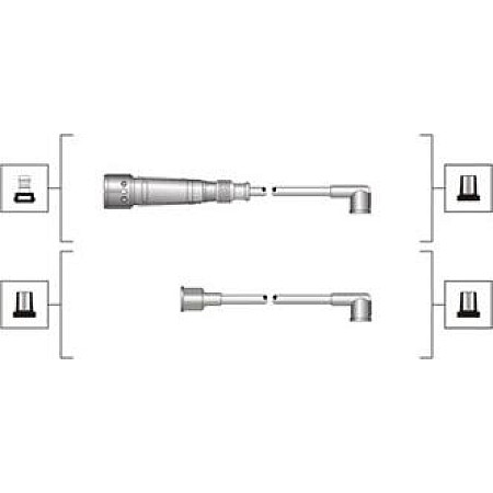 Set cablaj aprinder Ignition leads set AUDI 100 C3 80 B2 80 B3 80 B4 COUPE B3 SEAT CORDOBA IBIZA II TOLEDO I VW CADDY I CO VW PASSAT (32B), Sedan, 05.1982 - 06.1989 Magneti Marelli 941319170004