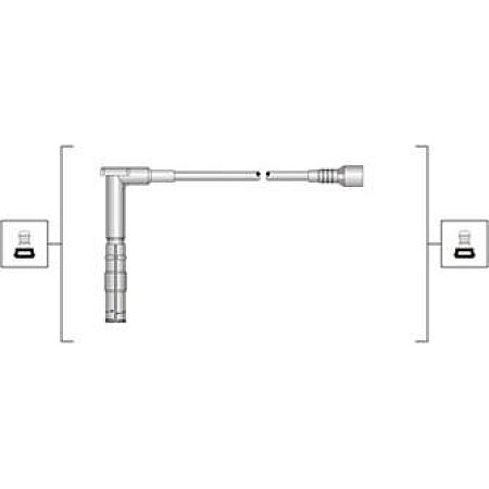 Set cablaj aprinder Ignition leads set MERCEDES 124 C124 124 T-MODEL S124 124 W124 C T-MODEL S202 C W202 CLK A208 CLK C208 MERCEDES-BENZ E-CLASS (C124), Compartiment, 06.1993 - 06.1997 Magneti Marelli 941319170100
