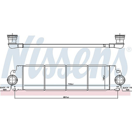 Intercooler. compresor aer rece Volkswagen Transporter T5 03 - 2.5 TDI Diesel Auto. A - C - - P - A VW TRANSPORTER VI (SGB, SGG, SGJ), Autobuz, 04.2015 - Nissens 96683
