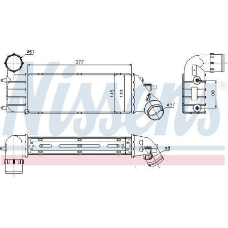 Intercooler. compresor Fiat Ulysse de aer mai rece 02 - 2.2 JTD Diesel MA - C - - P - A PEUGEOT 807 (EB_), Dubita, 06.2002 - Nissens 96766