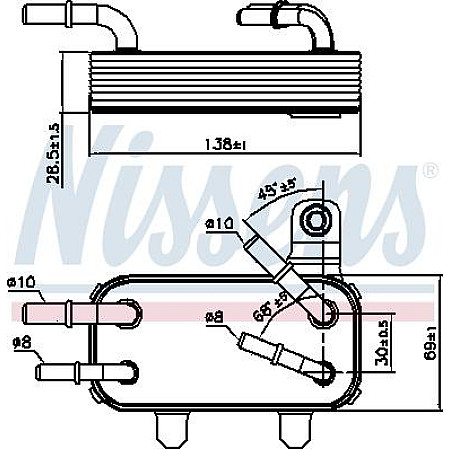 Radiator ulei. ulei motor Oil radiator LAND ROVER DEFENDER DISCOVERY III DISCOVERY IV RANGE ROVER III RANGE ROVER SPORT I LAND ROVER DISCOVERY III (L319), Van, 01.2007 - 07.2009 Nissens 90951