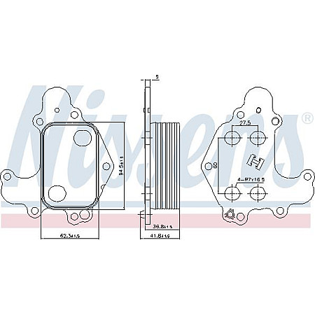 Radiator ulei. ulei motor Oil cooler DS DS 3 DS 4 DS 4 II CITROEN BERLINGO BERLINGO MULTISPACE BERLINGO-MINIVAN C3 AIRCROS CITROEN C4 Picasso II (3D_), Dubita, 01.2013 - Nissens 90968