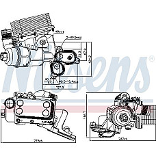 Radiator ulei. ulei motor Oil cooler with housing NISSAN PRIMASTAR QASHQAI I X-TRAIL X-TRAIL II OPEL VIVARO A RENAULT ESPA RENAULT SCENIC II (JM0/1_), Dubita, 06.2003 - 07.2010 Nissens 90924
