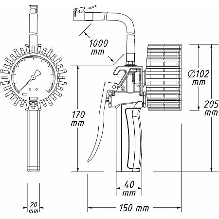 Aparat de verificat / incarcat presiune aer roti HAZET 9041G-1