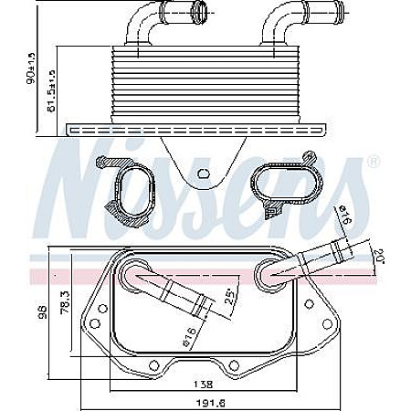 Radiator ulei. ulei motor Oil cooler AUDI A4 B7 A4 B8 A5 A6 ALLROAD C6 A6 ALLROAD C7 A6 C6 A6 C7 A7 A8 D3 A8 D4 Q5 Q7 VW T AUDI A6/S6 IV (4G2, 4GC, C7), Sedan, 11.2010 - 09.2018 Nissens 90662