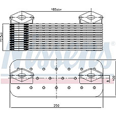 Radiator ulei. ulei motor Racitor de ulei 100x76x250mm MERCEDES ACTROS ACTROS MP2 - MP3 TRAVEGO O 580 SETRA 400 O MERCEDES-BENZ ACTROS MP2 / MP3 (934.03), 10.2002 - Nissens 90757