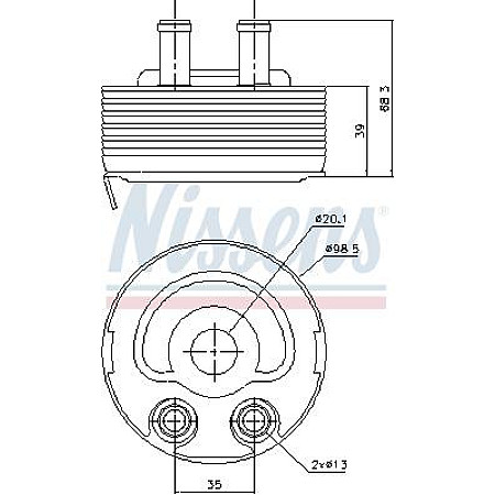Radiator ulei. ulei motor Oil cooler NISSAN ALMERA II ALMERA TINO NAVARA NP300 PICK UP PRIMERA X-TRAIL I 2.2D-2.5D 03.00- NISSAN NP300 PICKUP (D22), Ridica, 04.2008 - Nissens 90719