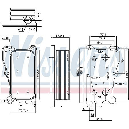 Radiator ulei. ulei motor Oil cooler MERCEDES C CL203 C T-MODEL S203 C T-MODEL S204 C W203 C W204 CLC CL203 CLK A209 CLK C MERCEDES-BENZ CLK (C209), Compartiment, 05.2002 - 03.2010 Nissens 90783